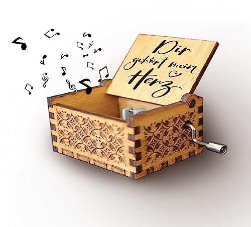 Melodiebox: Dir gehört Mein Herz - Tarzan Holzspieluhr mit Handkurbel Spieluhr Musicbox Hand gekurbelt Neu