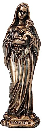 BEAUTIFUL GREEK STATUES Madonna-Miniaturstatue, Jungfrau Maria, Mutter von Jesus, Kaltguss, Bronze, 8,9 cm
