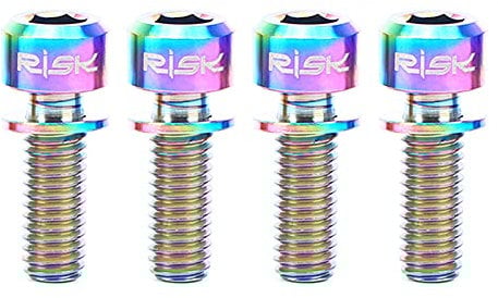 HUIOP 4PCS M6×18/20mm Titanium Ti Bolts Screws for MTB Disc Brake Caliper with Adaptor Spacer,Titanium Screw