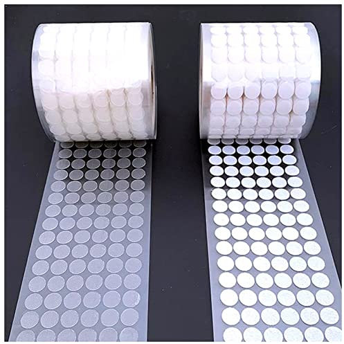 100pairs 10/15 / 20mm Dots Autoadhesivo Cinta de Sujetador Transparente Pegatina de Pegamento Fuerte Redonda Monedas Hook Loop (Color : Transparent, Size : 15mm)