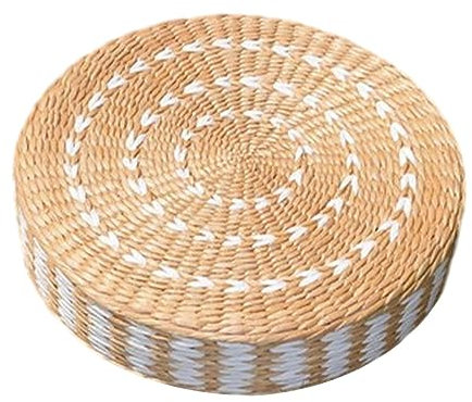 Ronyme Stroh-Meditationskissen, Bodenkissen im japanischen Stil, Tee-Meditationskissen für Gebets-Yoga-Geschenke, weiß 40cm