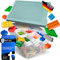 STORTRUST® Aufbewahrungsboxen kompatibel mit Lego - Große Box mit Sortiereinsatz - Steinebox geeignet für Lego mit Basisplatte als Deckel (Blau)