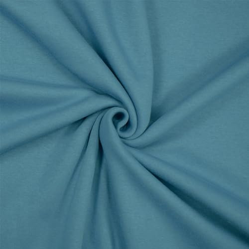Alpenfleece Stoff, Kuschelsweat, uni petrolblau (Länge am Stück: ab 50cm / Breite: 150cm)