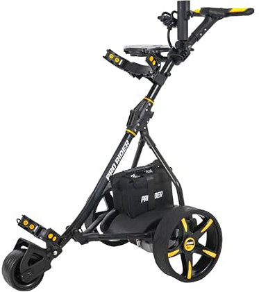 Prorider Electric Golf Trolley With 9 Speed Settings, Auto Distance Function, Powerful 200W Motor, Extra Grip Wheels, Easy To Assemble Complete with £100 Worth Of Accessories 18 AND 36 Hole Models