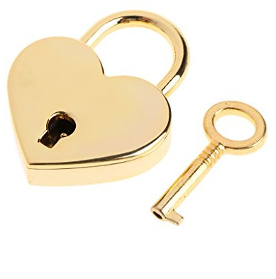 Cadenas vintage en forme de cœur avec clé en métal pour serrure à souhait pour sac, valise, bagage, livre, bijoux