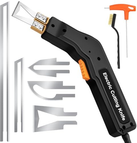 Cortador de poliestireno de 300 W, dispositivo de corte de poliestireno con 5 tablas de cortar de alambre de agujero rápido no rústico 0-650 ℃, cuchillo caliente eléctrico con película de sellado para