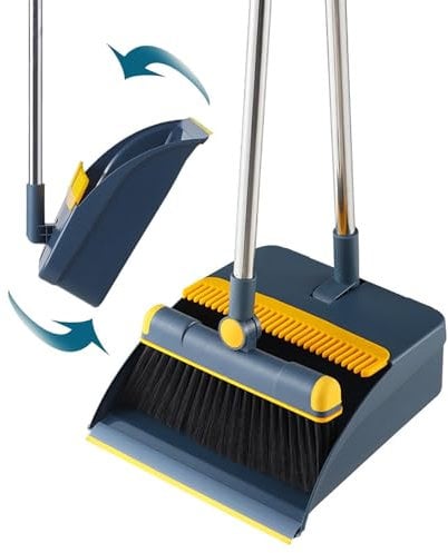 Generisch Scopa per la casa e paletta, scopa con paletta combinata, con manico lungo e paletta, scopa per la casa, la camera da letto, il balcone, la lavanderia,
