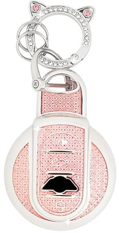 ZVRSUA Coque de Clé de Voiture pour BMW Mini Cooper,Joli Porte Clé Voiture Diamants,Accessoire Voiture Compatible avec BMW Mini Cooper S D SD One F54 F55 F56 F57 F60 R56 R57 R5,Smart Key (Rose)
