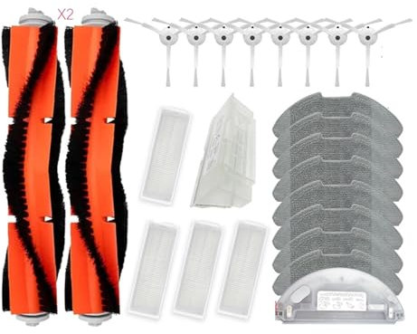 Accesorio de vacío Compatible con Xiaomi Robot Vacuum-Mop 2 Pro/Lite MJST1SHW MJSTL Filtro HEPA Paño de fregona Cepillo Lateral Principal Accesorios for aspiradoras Mijia(Grey)