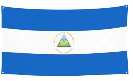 Bandera de Nicaragua impresa para decoración navideña – 70 x 35 pulgadas – Navidad, cumpleaños, celebración de fiesta, pancarta