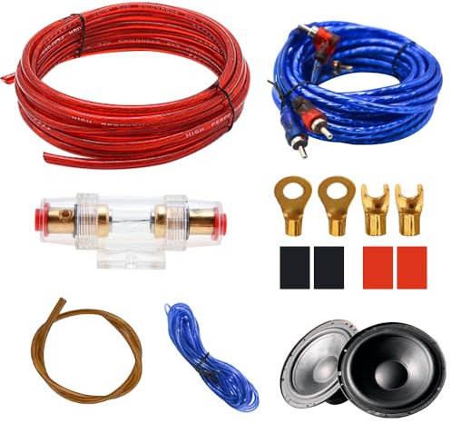 XPJBKC Kit Cableado Car Audio, Kit Cable Amplificador Coche 10GA, Kit de Cableado para Amplificador de Coche de 4,5 m, Juego de Cables de Amplificador