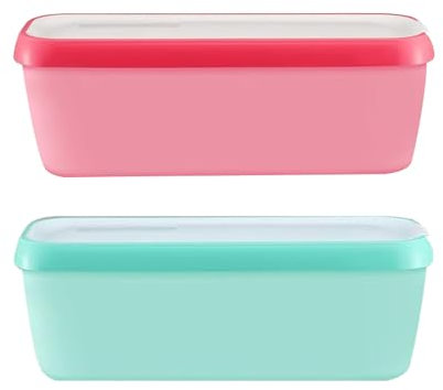 Rdxanc Contenedor de helado de gran capacidad, versátil caja de almacenamiento de helado para el hogar, congelador, recipientes para sorbete de yogur