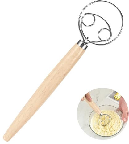 Batidor de masa danesa Batidor de masa danesa batidor de masa danés de acero inoxidable Danish Dough Whisk de Acero Inoxidable, batidor de Masa danés, batidor holandés, batidor de Huevos