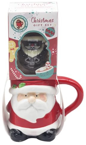The Leonardo Collection Santa Food Gift Novelty Mug & Chocolate Bomb for Hot Drinks | Reusable Fine China Coffee Cups for Kitchen & Home | Durable Printed Tea Mugs for Every Occasion