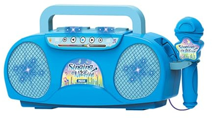 BEALIFE Instrument de Musique Jouet Microphone pour Enfants, Enceinte Portable à Motif Dessin animé, Cadeau pour Toutes Les Occasions, Jouet Musical avec lumière, éducatif