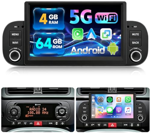 JAWSEU 4+64G Autoradio Android per Fiat Panda 2013-2020 con CarPlay e Android Auto 9 Schermo con GPS Bluetooth5.0 WiFi FM RDS Cámara DSP