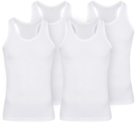 Palleon 4er Pack Herren Unterhemden aus 100% Baumwolle – Klassisches Achselhemd, Tank Top, Atmungsaktiv & Hautfreundlich, Perfekte Passform