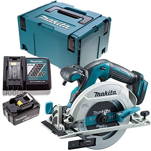 Makita DHS680Z 18V Brushless Circular Saw with 1 x 5Ah Battery, Charger, Case & Inlay