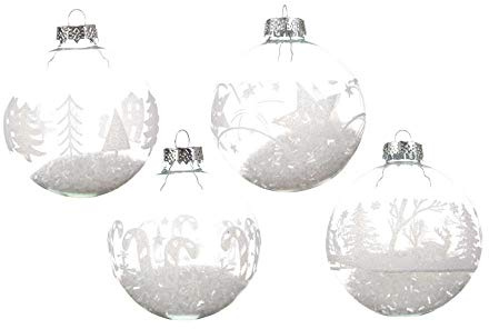 Christmas Decorations Lot de 12 Boules de Noël en Verre Transparent 8 cm