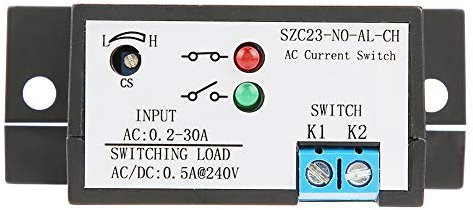 Stromerfassungsschalter Schließer Stromschalter Einstellbar mit LED Anzeige AC 0,2-30A SZC23-NO-AL-CH