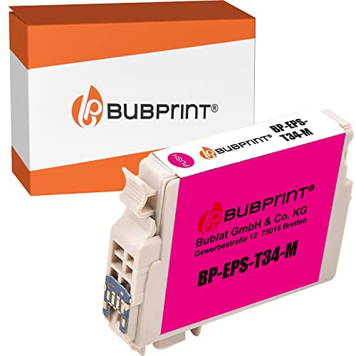 Bubprint Druckerpatrone kompatibel als Ersatz für Epson 34XL 34 XL T3473 XL Workforce Pro WF-3700 WF-3720DW WF-3720DWF WF-3720 Series WF-3725DWF Magenta C13T34734010