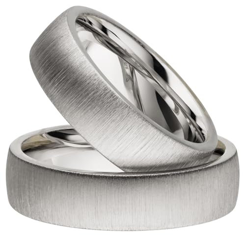 Kolibri Rings Partnerringe Silber 925 Paarpreis Massiv 6 mm Breite Nickelfrei Freundschaftsringe Trauringe Eheringe 100% Made in Germany- Inkl. Gratis Etui + Gravur (Quermatt)