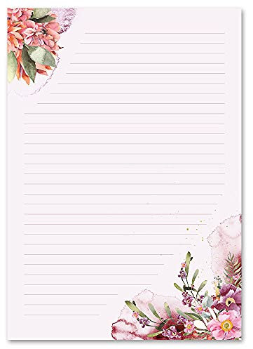 100 Blatt Briefpapier Liebesbrief BLÜTENZEIT - DIN A5 Format - Paper-Media
