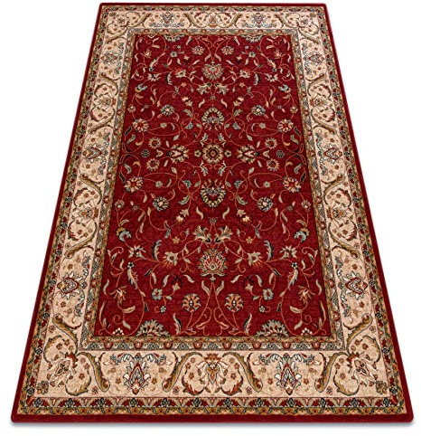 Wollteppich für Wohnzimmer, Schlafzimmer, traditionell Omega Aries Rubin 66x100 cm