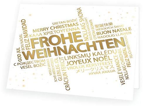 Weihnachtskarte Internationale Grüße mit passendem Umschlag 10x Karte 10x Umschlag