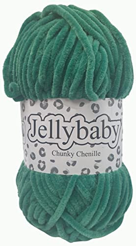 Cygnet Jellybaby Chunky Chenille Knitting Yarn (Forest Green 011)