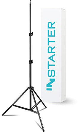 Instarter LampPod 200 Lampenstativ 68-200 cm für LED Panels, Leuchten & Studioblitze, Lichtstativ belastbar bis 3,5 kg, Blitzstativ mit 5/8“ Spigot Anschluss & 1/4“ Gewinde