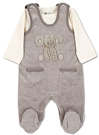 Sterntaler Baby Unisex Strampler-Set Strampler-Set Nicki Elefant Eddy - Strampler Baby, Babybody, Babykleidung - grau, 62