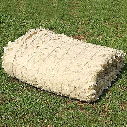 Beige Camo Netting Oxford Tuch Jagd Tarnnetz Militär Schattierung Fensterläden Garten Sonnenschutz Schießen Terrasse Balkon Sichtschutz Pergola Shelter Zelt(Size:2x6m/6.6x19.7ft)