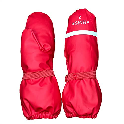 BMS Buddelhandschuhe ungefüttert 100% wasserdicht (rot, 2-5 Jahre)