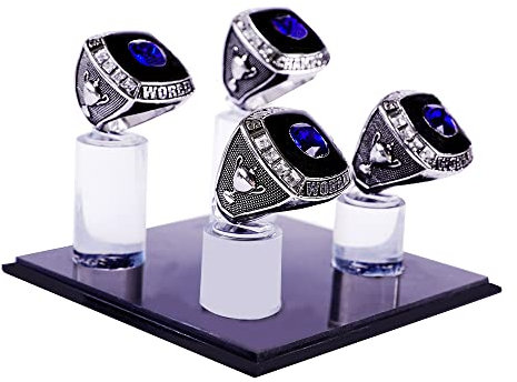 Championship Ring Box 4 Slot Holes | Baseball Ring Display Box | Softball Ring Box | Fußball Ring Case | Sport Ring Display Box | High School Ring Display Box