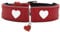 HUNTER Hundehalsband Love, Farbe: rot/schwarz, weiches, Robustes Rindsleder, einzeln eingenähte Herzen, handgefertigt, hoher, besonders anschmiegsam, Made in Germany, Größe 65