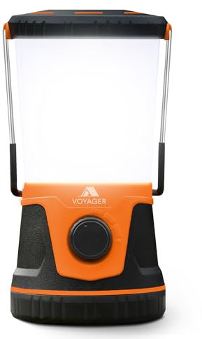 LED Camping Lantern – 1500 lm Camping Light Lamp, Up to 40 Hours Battery ( D Size ), Perfect Emergency Survival Kit Gear, Tough, Sturdy, Suited for Night Time Trips, Hiking, Camp - Orange