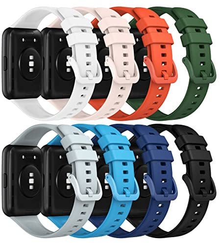 MoKo 8 Pezzi Cinturino Compatibile con Huawei Watch Fit 2 Smartwatch, Braccialetto Sportivo di Ricambio in Silicone Morbido, Multicolori