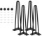 HUOLE Pieds de Table Basse en Épingle à Cheveux 3 Tiges, Pieds de Meuble en Métal Noir Remplacement Pieds pour Table Chaise Meuble Meuble Scandinave 4pcs Pieds Epingle DIY Pieds (41cm (12mm))