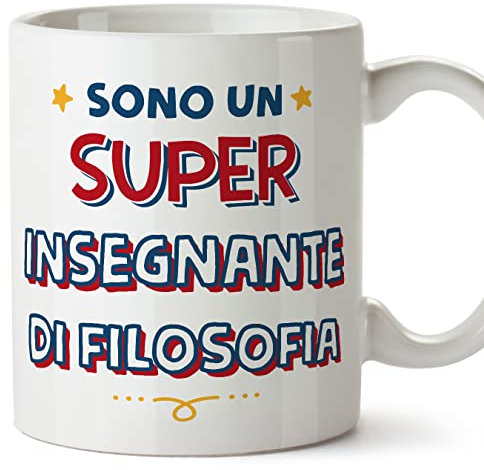Mugffins Tassen/Becher mit Spruch für PHILOSOPHIELEHRER - Auf Italienisch - Sono Super - 11 oz / 330 ml - originelles und lustiges Geschenk Mitarbeiter