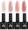 TOMICCA 4 couleurs Vernis Semi Permanent Transparent Rose Set, Gel Vernis à Ongles Soak-Off UV/LED Série Rose Cadeau Pour Studio de Manucure DIY Home, 8ML