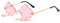 YUELUQU Vintage Mode Lustige Festival Sonnenbrillen Metall Rahmenlose Frauen Herren Punk Party Gläser (Wolke-rose)