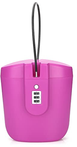 Soleebee Cassaforte portatile antifurto, cassaforte da viaggio portatile con numeri, serratura per la spiaggia, viaggi, campeggio, sport all'aria aperta (rosa)