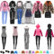Miunana 17 Puppenkleidung 5 Fashion Kleidung Set 10 Schuhe 2 Sonnenbrillen, Outfits Kleider für 30 cm Mädchen Puppen