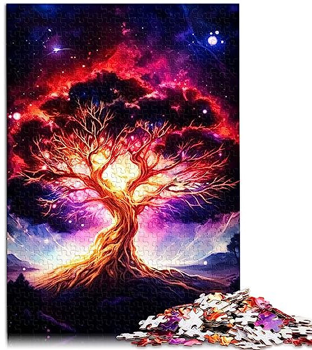 Puzzle für Erwachsene, kosmischer Baum des Lebens, 1000 Teile, Puzzle für Erwachsene und Kinder ab 12 Jahren, Papppuzzles, tolles Geschenk für Erwachsene, Größe: 26 x 38 cm