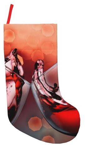 OPSREY Calice da vino rosso con stampa di allegria natalizia, decorazione per feste