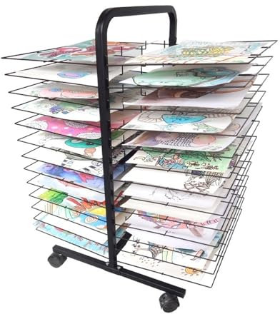 ZFUCMAYL Stendino for Aula, Stendino for Arte al 26° Piano, Espositore for Oggetti d'Arte in Metallo, Scaffale Salvaspazio Adatto for Asciugare Dipinti Ad Olio A Casa E A Scuola d'Arte