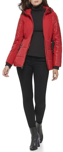 Guess Damen Shoft Shell Mantel mit Gürtel, wasserabweisend Übergangsjacke, Rot/Ausflug, einfarbig (Getaway Solids), L