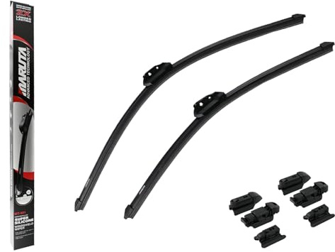MARUTA Lotus Perl-Effekt Scheibenwischer SET 650 mm / 525mm (650mm/530mm) - universal - vorne, Aero-dynamik optimierte Wischerblätter aus exklusiver Silikon/Gummimischung (made in Japan)