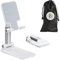 Soporte de teléfono ajustable plegable con bolsa de transporte, soporte de tableta, soporte de teléfono móvil para escritorio compatible con Samsung iPad Mini iPhone Huawei Todos los smartphones